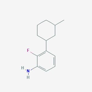 molecular formula C13H18FN B13283782 2-Fluoro-3-(3-methylcyclohexyl)aniline 