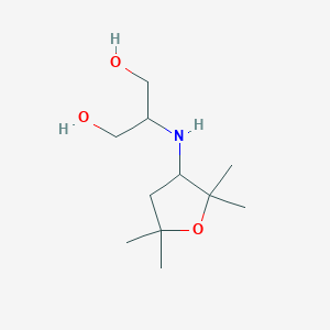 molecular formula C11H23NO3 B13283809 2-[(2,2,5,5-Tetramethyloxolan-3-yl)amino]propane-1,3-diol 