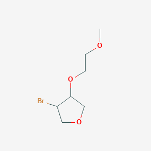 molecular formula C7H13BrO3 B13283810 3-Bromo-4-(2-methoxyethoxy)oxolane 