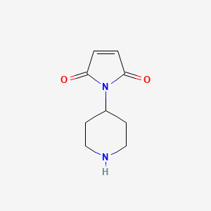 molecular formula C9H12N2O2 B13283820 1-(Piperidin-4-YL)-2,5-dihydro-1H-pyrrole-2,5-dione 
