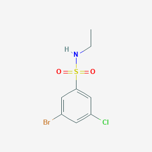 molecular formula C8H9BrClNO2S B13283826 3-Bromo-5-chloro-N-ethylbenzene-1-sulfonamide 