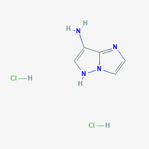 molecular formula C5H8Cl2N4 B13283827 1H-pyrazolo[1,5-a]imidazol-7-amine dihydrochloride 