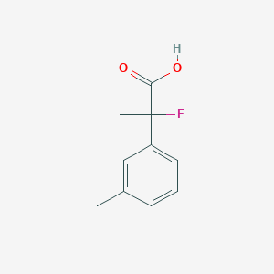 molecular formula C10H11FO2 B13283831 2-Fluoro-2-(3-methylphenyl)propanoic acid 