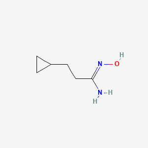 molecular formula C6H12N2O B13283838 3-cyclopropyl-N'-hydroxypropanimidamide 