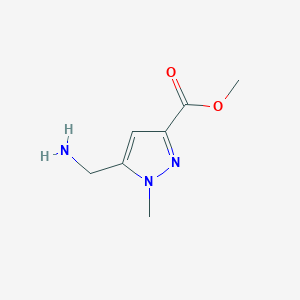 molecular formula C7H11N3O2 B13283842 Methyl 5-(aminomethyl)-1-methyl-1H-pyrazole-3-carboxylate 