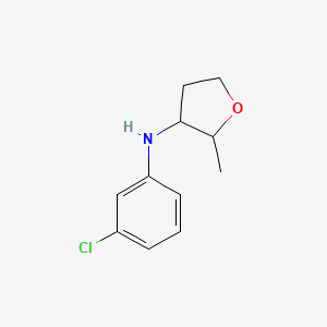 molecular formula C11H14ClNO B13283856 N-(3-chlorophenyl)-2-methyloxolan-3-amine 