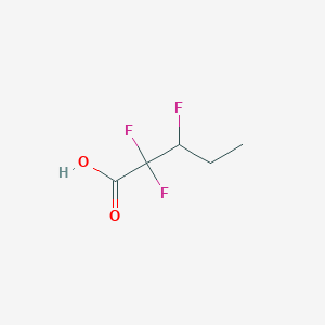 molecular formula C5H7F3O2 B13283865 2,2,3-Trifluoropentanoic acid 
