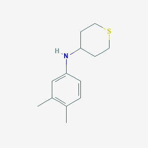 molecular formula C13H19NS B13283893 N-(3,4-dimethylphenyl)thian-4-amine 