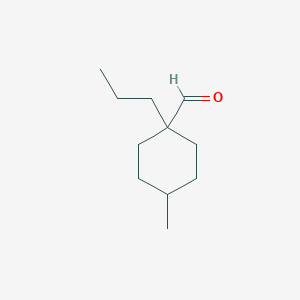 molecular formula C11H20O B13283926 4-Methyl-1-propylcyclohexane-1-carbaldehyde 