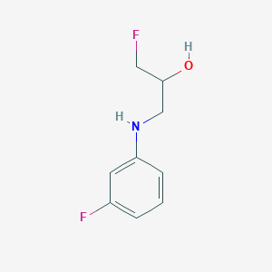 molecular formula C9H11F2NO B13283938 1-Fluoro-3-[(3-fluorophenyl)amino]propan-2-ol 