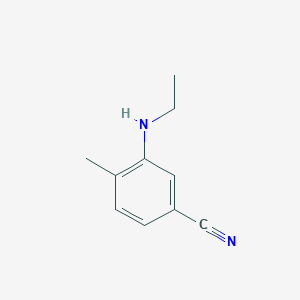 molecular formula C10H12N2 B13283941 3-(Ethylamino)-4-methylbenzonitrile 