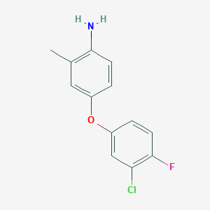 molecular formula C13H11ClFNO B1328395 4-(3-Chloro-4-fluorophenoxy)-2-methylaniline CAS No. 946786-08-9