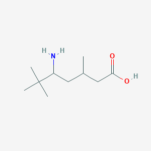 molecular formula C10H21NO2 B13283970 5-Amino-3,6,6-trimethylheptanoic acid 