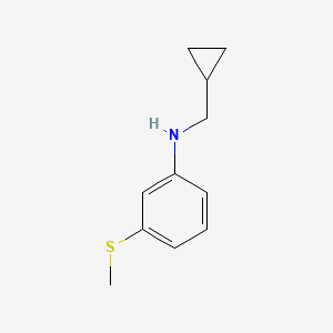 molecular formula C11H15NS B13284010 N-(cyclopropylmethyl)-3-(methylsulfanyl)aniline 