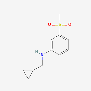 molecular formula C11H15NO2S B13284044 N-(Cyclopropylmethyl)-3-methanesulfonylaniline 