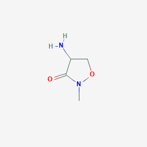 molecular formula C4H8N2O2 B13284061 4-Amino-2-methyl-1,2-oxazolidin-3-one 