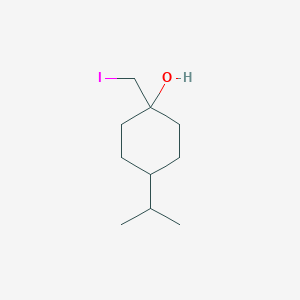 molecular formula C10H19IO B13284075 1-(Iodomethyl)-4-(propan-2-yl)cyclohexan-1-ol 