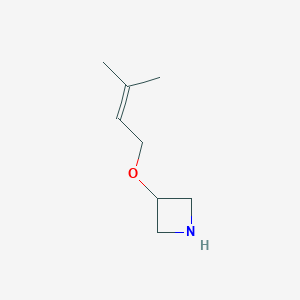 molecular formula C8H15NO B13284082 3-[(3-Methylbut-2-en-1-yl)oxy]azetidine 