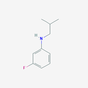 molecular formula C10H14FN B13284098 3-fluoro-N-(2-methylpropyl)aniline 