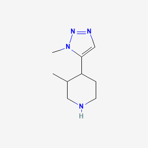 molecular formula C9H16N4 B13284100 3-Methyl-4-(1-methyl-1H-1,2,3-triazol-5-yl)piperidine 