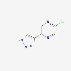 molecular formula C8H7ClN4 B13284105 2-Chloro-5-(1-methyl-1H-pyrazol-4-yl)pyrazine 