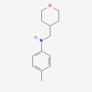 molecular formula C13H19NO B13284116 4-methyl-N-(oxan-4-ylmethyl)aniline 