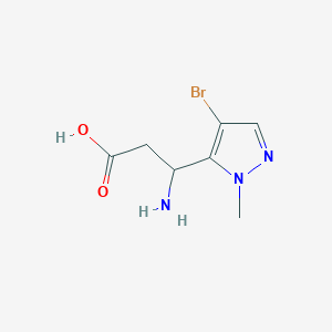 molecular formula C7H10BrN3O2 B13284130 3-Amino-3-(4-bromo-1-methyl-1H-pyrazol-5-yl)propanoic acid 