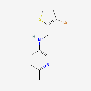 molecular formula C11H11BrN2S B13284136 N-[(3-Bromothiophen-2-yl)methyl]-6-methylpyridin-3-amine 