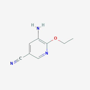 molecular formula C8H9N3O B13284188 5-Amino-6-ethoxypyridine-3-carbonitrile 