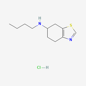 molecular formula C11H19ClN2S B13284213 6-Benzo[d]thiazolamine,n-butyl-4,5,6,7-tetrahydro-,hydrochloride 