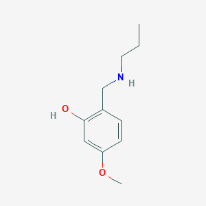 molecular formula C11H17NO2 B13284223 5-Methoxy-2-[(propylamino)methyl]phenol 