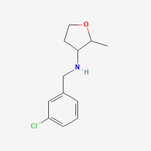 molecular formula C12H16ClNO B13284225 N-[(3-Chlorophenyl)methyl]-2-methyloxolan-3-amine 