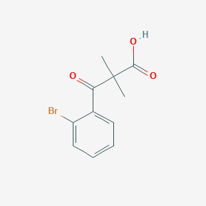 molecular formula C11H11BrO3 B13284231 3-(2-Bromophenyl)-2,2-dimethyl-3-oxopropanoic acid 