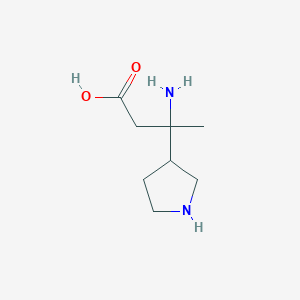 molecular formula C8H16N2O2 B13284249 3-Amino-3-(pyrrolidin-3-yl)butanoic acid 