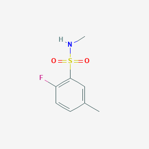 molecular formula C8H10FNO2S B13284250 2-Fluoro-N,5-dimethylbenzene-1-sulfonamide 