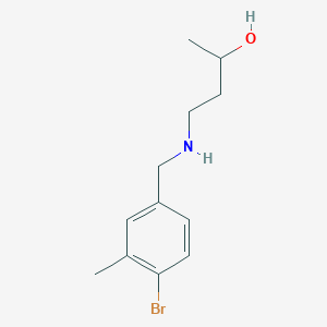 molecular formula C12H18BrNO B13284251 4-{[(4-Bromo-3-methylphenyl)methyl]amino}butan-2-ol 