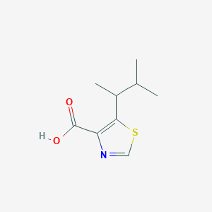 molecular formula C9H13NO2S B13284273 5-(3-Methylbutan-2-yl)-1,3-thiazole-4-carboxylic acid 