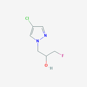 molecular formula C6H8ClFN2O B13284275 1-(4-Chloro-1H-pyrazol-1-yl)-3-fluoropropan-2-ol 