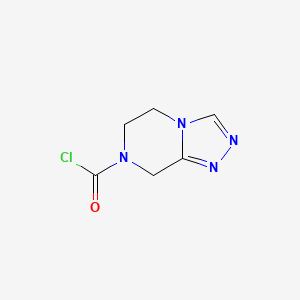 molecular formula C6H7ClN4O B13284283 5H,6H,7H,8H-[1,2,4]triazolo[4,3-a]pyrazine-7-carbonyl chloride 