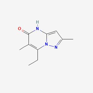 molecular formula C10H13N3O B13284302 7-Ethyl-2,6-dimethyl-4H,5H-pyrazolo[1,5-a]pyrimidin-5-one 