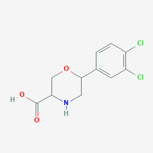 molecular formula C11H11Cl2NO3 B13284387 6-(3,4-Dichlorophenyl)morpholine-3-carboxylic acid 