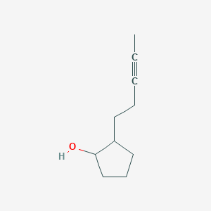 molecular formula C10H16O B13284389 2-(Pent-3-yn-1-yl)cyclopentan-1-ol 