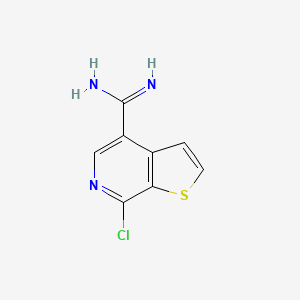molecular formula C8H6ClN3S B13284409 7-Chlorothieno[2,3-c]pyridine-4-carboximidamide 