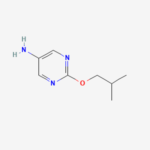 molecular formula C8H13N3O B13284417 2-(2-Methylpropoxy)pyrimidin-5-amine 