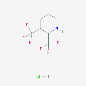 molecular formula C7H10ClF6N B13284428 2,3-Bis(trifluoromethyl)piperidine hydrochloride 