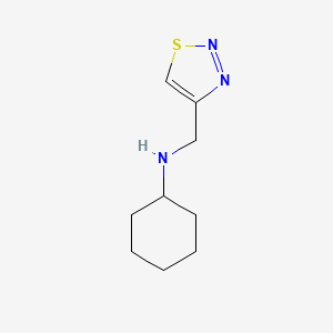 molecular formula C9H15N3S B13284435 N-(1,2,3-thiadiazol-4-ylmethyl)cyclohexanamine 