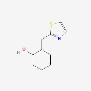 molecular formula C10H15NOS B13284449 2-(1,3-Thiazol-2-ylmethyl)cyclohexan-1-ol 
