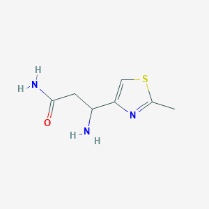 molecular formula C7H11N3OS B13284457 3-Amino-3-(2-methyl-1,3-thiazol-4-yl)propanamide 