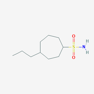 molecular formula C10H21NO2S B13284461 4-Propylcycloheptane-1-sulfonamide 