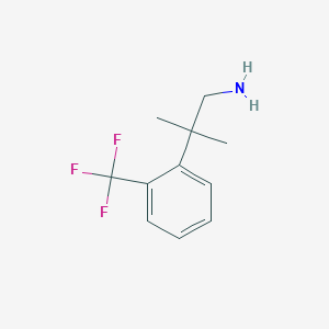 molecular formula C11H14F3N B13284470 2-Methyl-2-[2-(trifluoromethyl)phenyl]propan-1-amine 